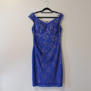 Royal blue lace cocktail dress